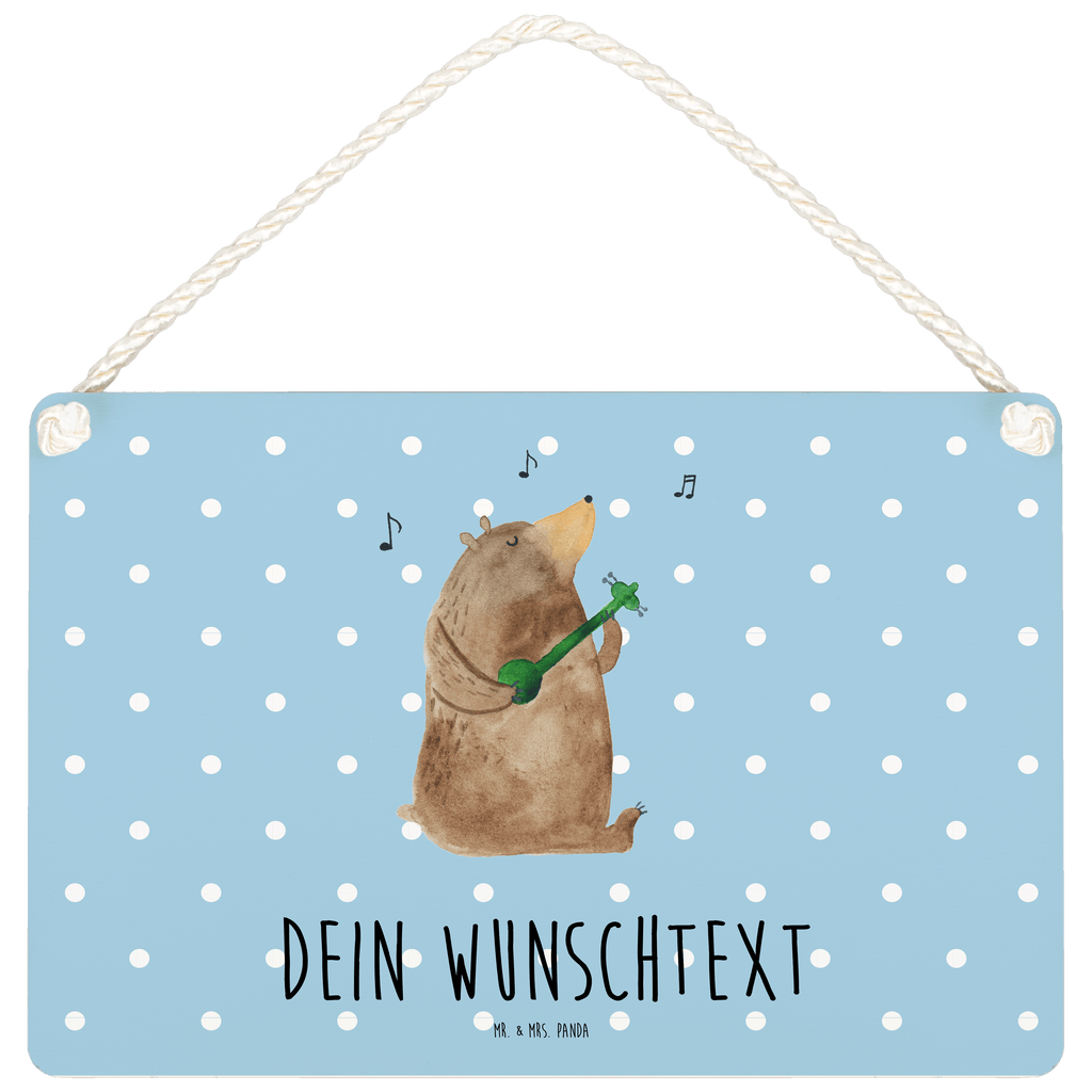 Personalisiertes Deko Schild Bär Gitarre Dekoschild, Deko Schild, Schild, Tür Schild, Türschild, Holzschild, Wandschild, Wanddeko, Bär, Teddy, Teddybär