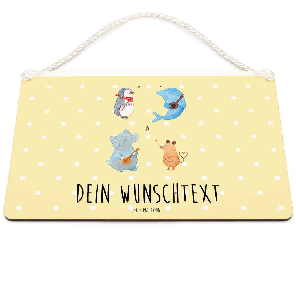 Personalisiertes Deko Schild Big Band Dekoschild, Deko Schild, Schild, Tür Schild, Türschild, Holzschild, Wandschild, Wanddeko, süße Tiermotive, gute Laune, lustige Sprüche, Tiere, Hund, Pinguin, Maus, Elefant, Delfin, Gitarre, Band, Triangel, Musikanten, Musik