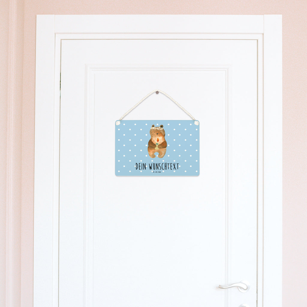 Personalisiertes Deko Schild Kommunion-Bär Dekoschild, Deko Schild, Schild, Tür Schild, Türschild, Holzschild, Wandschild, Wanddeko, Bär, Teddy, Teddybär, Kommunion, Gottes Segen, Taufkerze, katholisch