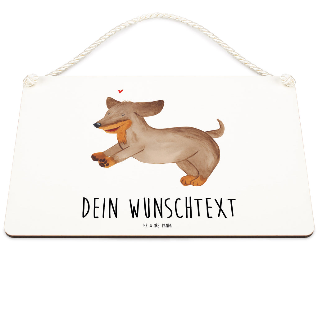 Personalisiertes Deko Schild Hund Dackel fröhlich Dekoschild, Deko Schild, Schild, Tür Schild, Türschild, Holzschild, Wandschild, Wanddeko, Hund, Hundemotiv, Haustier, Hunderasse, Tierliebhaber, Hundebesitzer, Sprüche, Hunde, Dackel, Dachshund, happy dog