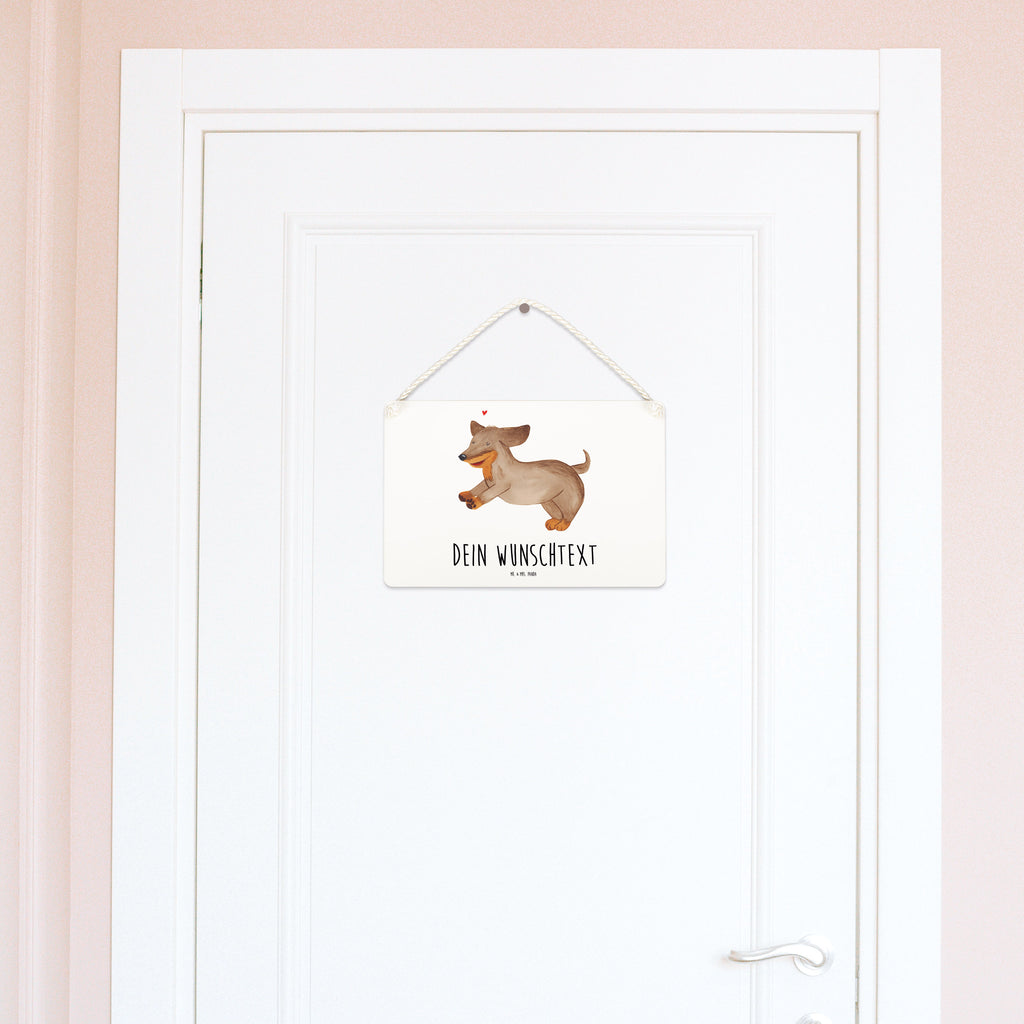 Personalisiertes Deko Schild Hund Dackel fröhlich Dekoschild, Deko Schild, Schild, Tür Schild, Türschild, Holzschild, Wandschild, Wanddeko, Hund, Hundemotiv, Haustier, Hunderasse, Tierliebhaber, Hundebesitzer, Sprüche, Hunde, Dackel, Dachshund, happy dog