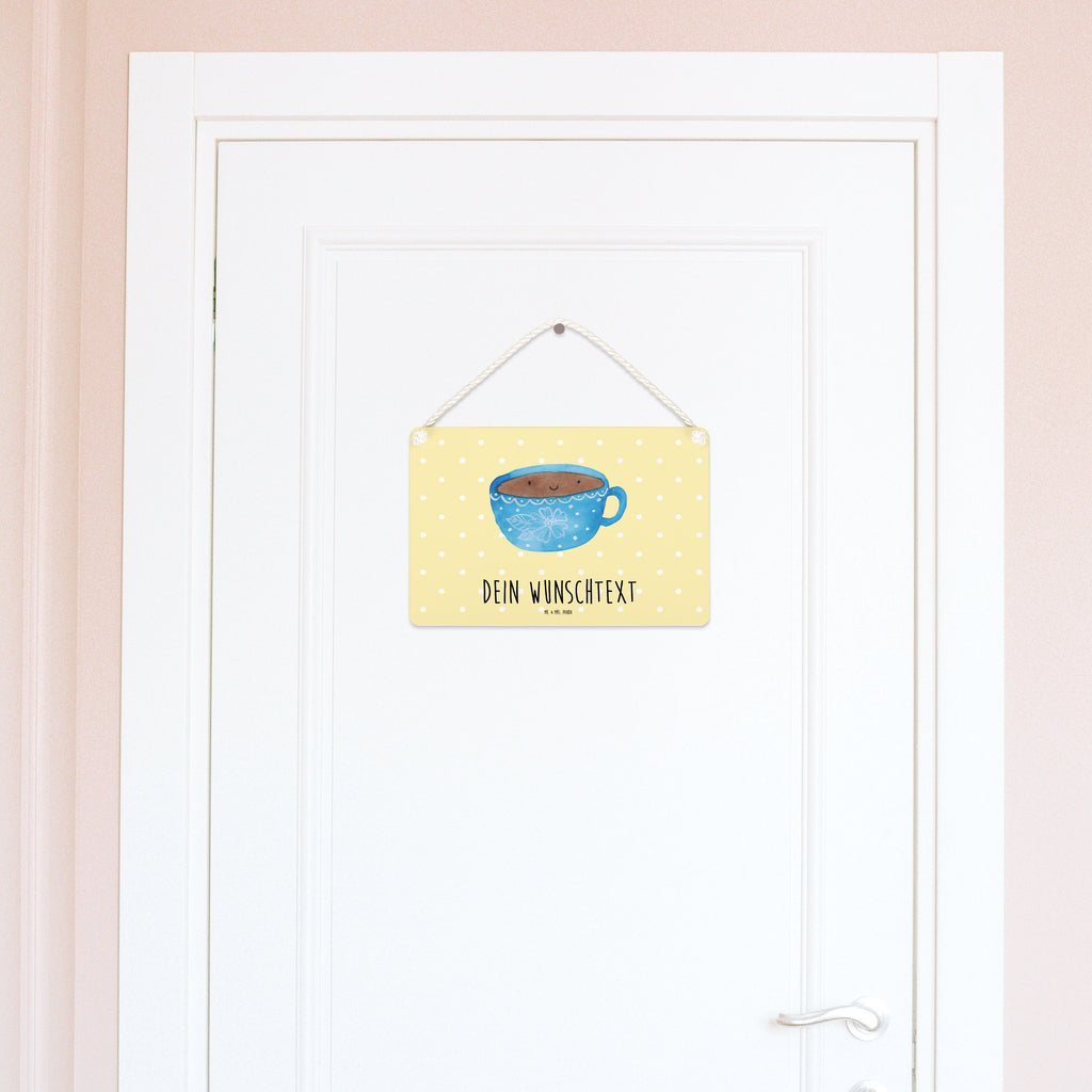 Personalisiertes Deko Schild Kaffee Tasse Dekoschild, Deko Schild, Schild, Tür Schild, Türschild, Holzschild, Wandschild, Wanddeko, süße Tiermotive, gute Laune, lustige Sprüche, Tiere, Kaffee, Tasse, Liebe, Geschmack, Genuss, Glücklich