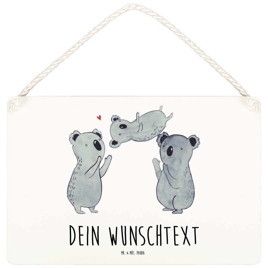 Personalisiertes Deko Schild Koala Feiern Sich Dekoschild, Deko Schild, Schild, Tür Schild, Türschild, Holzschild, Wandschild, Wanddeko, Geburtstag, Geburtstagsgeschenk, Geschenk, Koala, Familie, Kind, Eltern, Herz, Liebe
