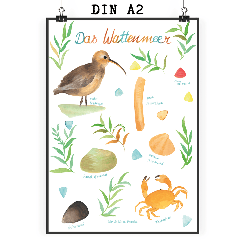 Poster Wattenmeer Wattenmeer, Vögel, Meer, See, Nordsee, Ostsee, Muschel, Natur Motiv, Watt, Deko Badezimmer, Ebbe, Flut, Geschenk Maritim Poster, Wandposter, Bild, Wanddeko, Küchenposter, Kinderposter, Wanddeko Bild, Raumdekoration, Wanddekoration, Handgemaltes Poster, Mr. & Mrs. Panda Poster, Designposter, Kunstdruck, Posterdruck  Blumen Deko, Frühlings Deko, Sommer Deko, Dekoration, positive Botschaft, Naturliebhaber, Outdoor, Natur, Abenteuer