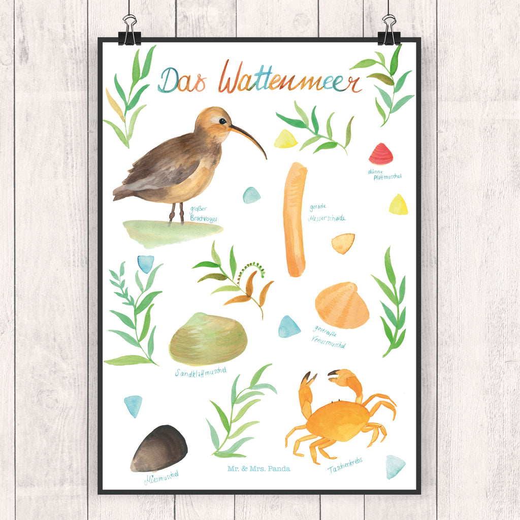 Poster Wattenmeer Wattenmeer, Vögel, Meer, See, Nordsee, Ostsee, Muschel, Natur Motiv, Watt, Deko Badezimmer, Ebbe, Flut, Geschenk Maritim Poster, Wandposter, Bild, Wanddeko, Küchenposter, Kinderposter, Wanddeko Bild, Raumdekoration, Wanddekoration, Handgemaltes Poster, Mr. & Mrs. Panda Poster, Designposter, Kunstdruck, Posterdruck  Blumen Deko, Frühlings Deko, Sommer Deko, Dekoration, positive Botschaft, Naturliebhaber, Outdoor, Natur, Abenteuer