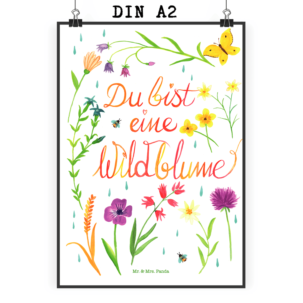 Poster Du bist eine Wildblume Wildblume, wild, Geschenk Frauen, Geschenk Freundin, Kompliment, Blumen Motiv, Jahrestag, Natur Motiv, Hochzeitstag Poster, Wandposter, Bild, Wanddeko, Küchenposter, Kinderposter, Wanddeko Bild, Raumdekoration, Wanddekoration, Handgemaltes Poster, Mr. & Mrs. Panda Poster, Designposter, Kunstdruck, Posterdruck  Blumen Deko, Frühlings Deko, Sommer Deko, Dekoration, positive Botschaft, Naturliebhaber, Outdoor, Natur, Abenteuer