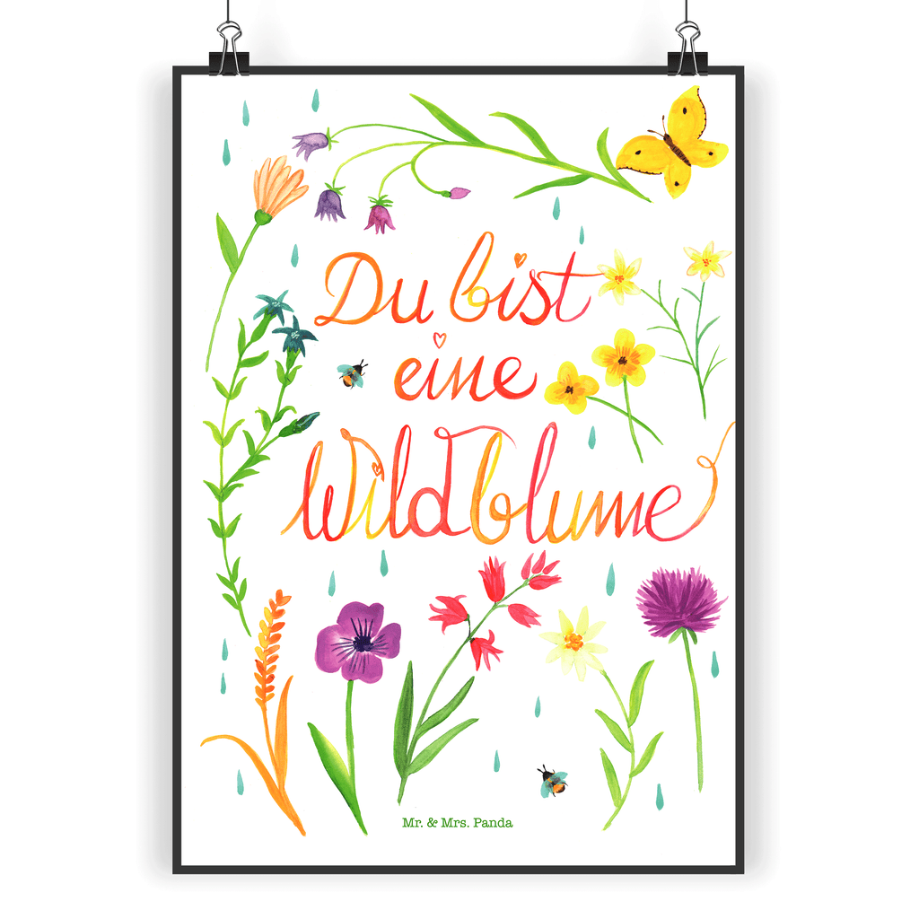Poster Du bist eine Wildblume Wildblume, wild, Geschenk Frauen, Geschenk Freundin, Kompliment, Blumen Motiv, Jahrestag, Natur Motiv, Hochzeitstag Poster, Wandposter, Bild, Wanddeko, Küchenposter, Kinderposter, Wanddeko Bild, Raumdekoration, Wanddekoration, Handgemaltes Poster, Mr. & Mrs. Panda Poster, Designposter, Kunstdruck, Posterdruck  Blumen Deko, Frühlings Deko, Sommer Deko, Dekoration, positive Botschaft, Naturliebhaber, Outdoor, Natur, Abenteuer