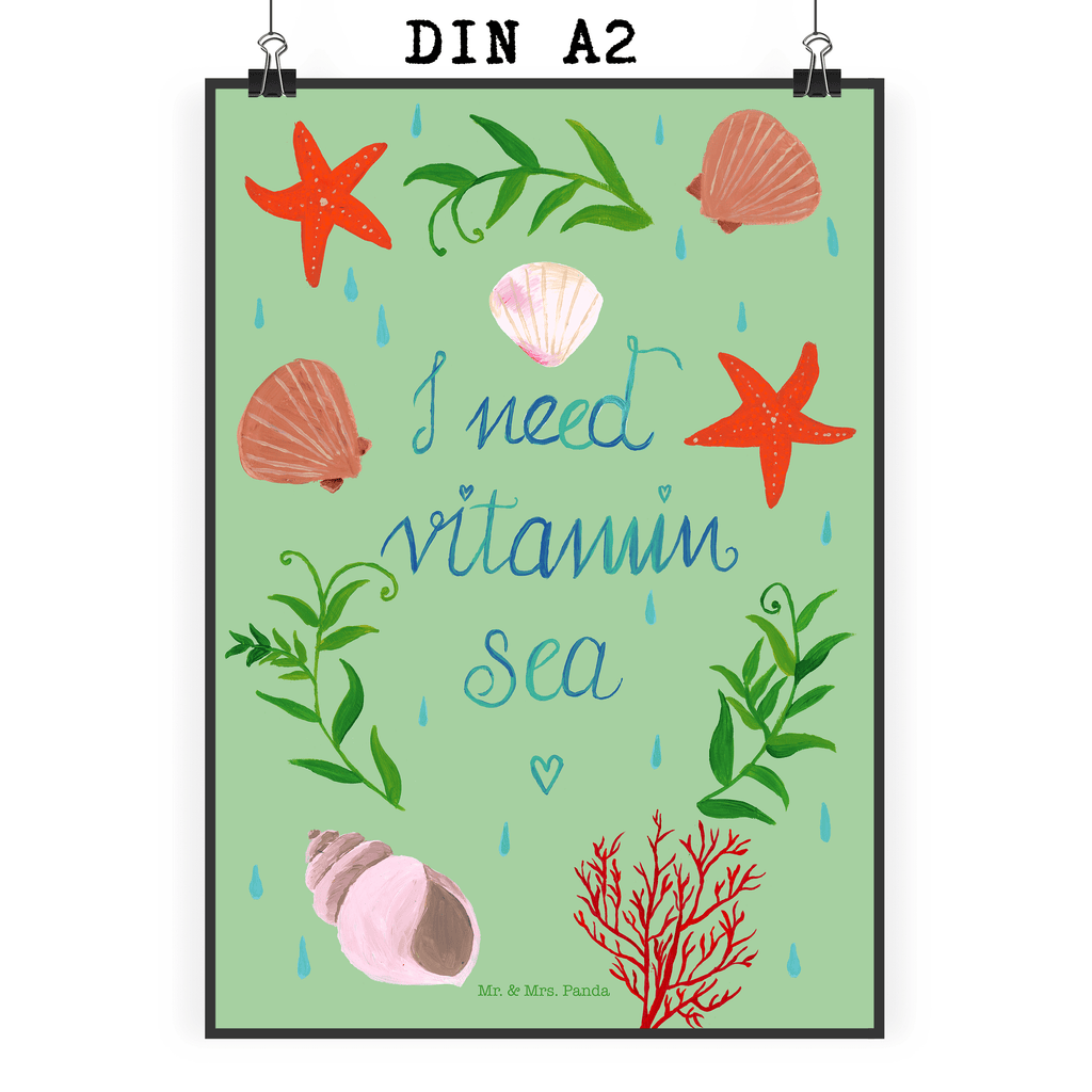 Poster Vitamin Sea Vitamin Sea, See, Schwimmen Spruch, Schwimmer Geschenk, Strand Urlaub, Wasserratte Geschenk, Urlaub am Meer Poster, Wandposter, Bild, Wanddeko, Küchenposter, Kinderposter, Wanddeko Bild, Raumdekoration, Wanddekoration, Handgemaltes Poster, Mr. & Mrs. Panda Poster, Designposter, Kunstdruck, Posterdruck  Blumen Deko, Frühlings Deko, Sommer Deko, Dekoration, positive Botschaft, Naturliebhaber, Outdoor, Natur, Abenteuer