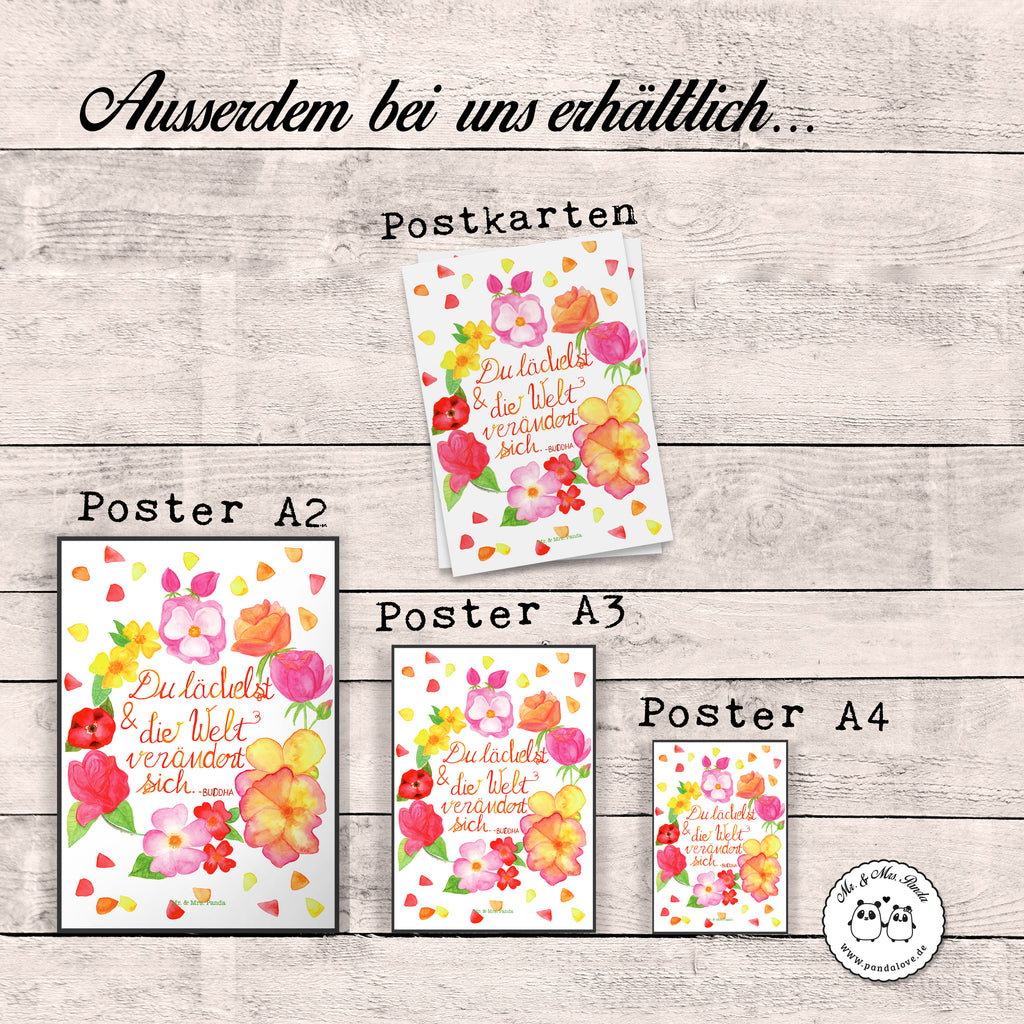 Poster Du Lächelst Lächele, Welt verändert sich, Zitat Buddha, Lachen Spruch, glücklich sein, Zitat schön, Geschenk Freundin, Spruch positiv Poster, Wandposter, Bild, Wanddeko, Küchenposter, Kinderposter, Wanddeko Bild, Raumdekoration, Wanddekoration, Handgemaltes Poster, Mr. & Mrs. Panda Poster, Designposter, Kunstdruck, Posterdruck  Blumen Deko, Frühlings Deko, Sommer Deko, Dekoration, positive Botschaft, Naturliebhaber, Outdoor, Natur, Abenteuer