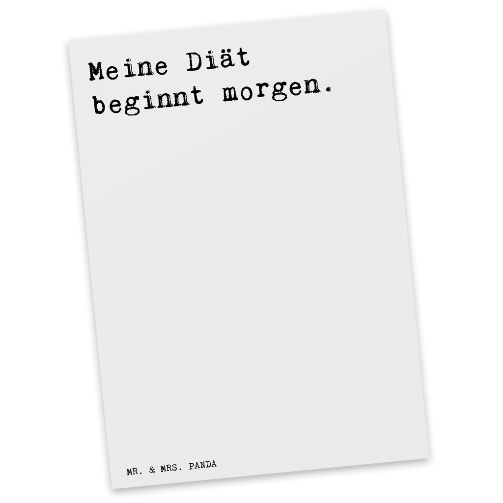 Postkarte "Meine Diät beginnt morgen." Spruch Sprüche Weisheiten Zitate Lustig Weisheit Worte Geschenkkarte, Grußkarte, Karte, Einladung, Ansichtskarte, Geburtstagskarte, Einladungskarte Diät Abnehmen Fasten Lustig Spruch, Sprüche, lustig, Weisheiten, Zitate