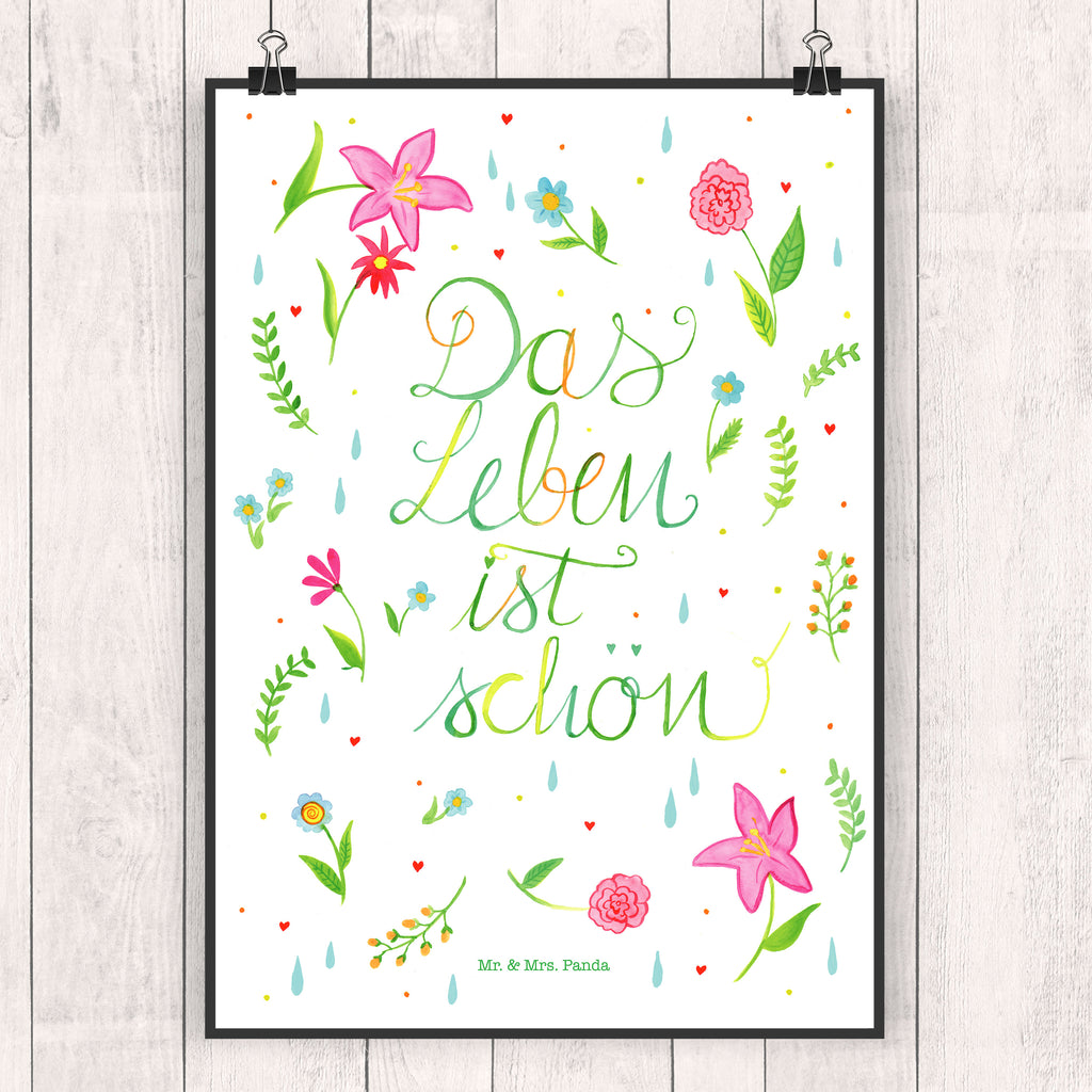 Poster Blumen Das Leben ist schön Blumen, Blümchen, Das Leben ist schön, Spruch über das Leben, Motivation Spruch, fröhlich sein, glücklich sein Poster, Wandposter, Bild, Wanddeko, Küchenposter, Kinderposter, Wanddeko Bild, Raumdekoration, Wanddekoration, Handgemaltes Poster, Mr. & Mrs. Panda Poster, Designposter, Kunstdruck, Posterdruck  Blumen Deko, Frühlings Deko, Sommer Deko, Dekoration, positive Botschaft, Naturliebhaber, Outdoor, Natur, Abenteuer