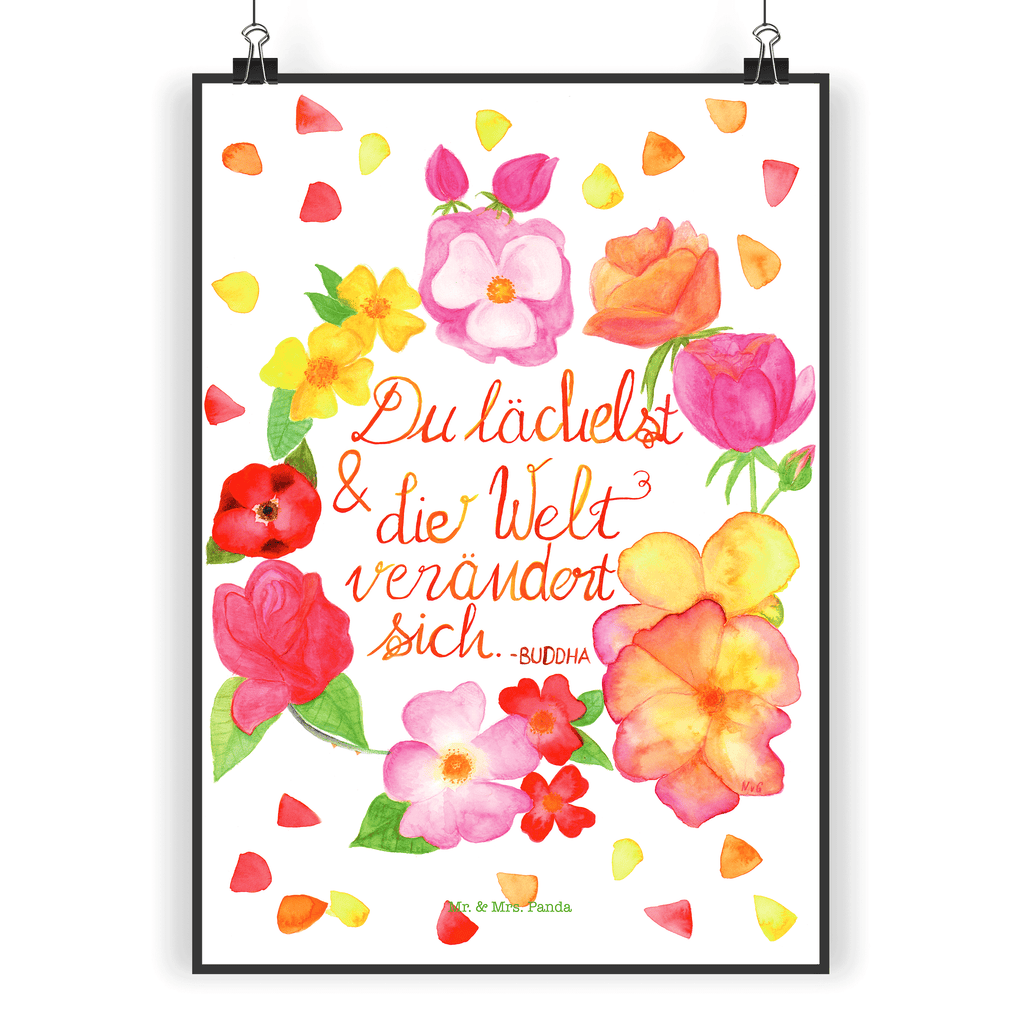 Poster Du Lächelst Lächele, Welt verändert sich, Zitat Buddha, Lachen Spruch, glücklich sein, Zitat schön, Geschenk Freundin, Spruch positiv Poster, Wandposter, Bild, Wanddeko, Küchenposter, Kinderposter, Wanddeko Bild, Raumdekoration, Wanddekoration, Handgemaltes Poster, Mr. & Mrs. Panda Poster, Designposter, Kunstdruck, Posterdruck  Blumen Deko, Frühlings Deko, Sommer Deko, Dekoration, positive Botschaft, Naturliebhaber, Outdoor, Natur, Abenteuer