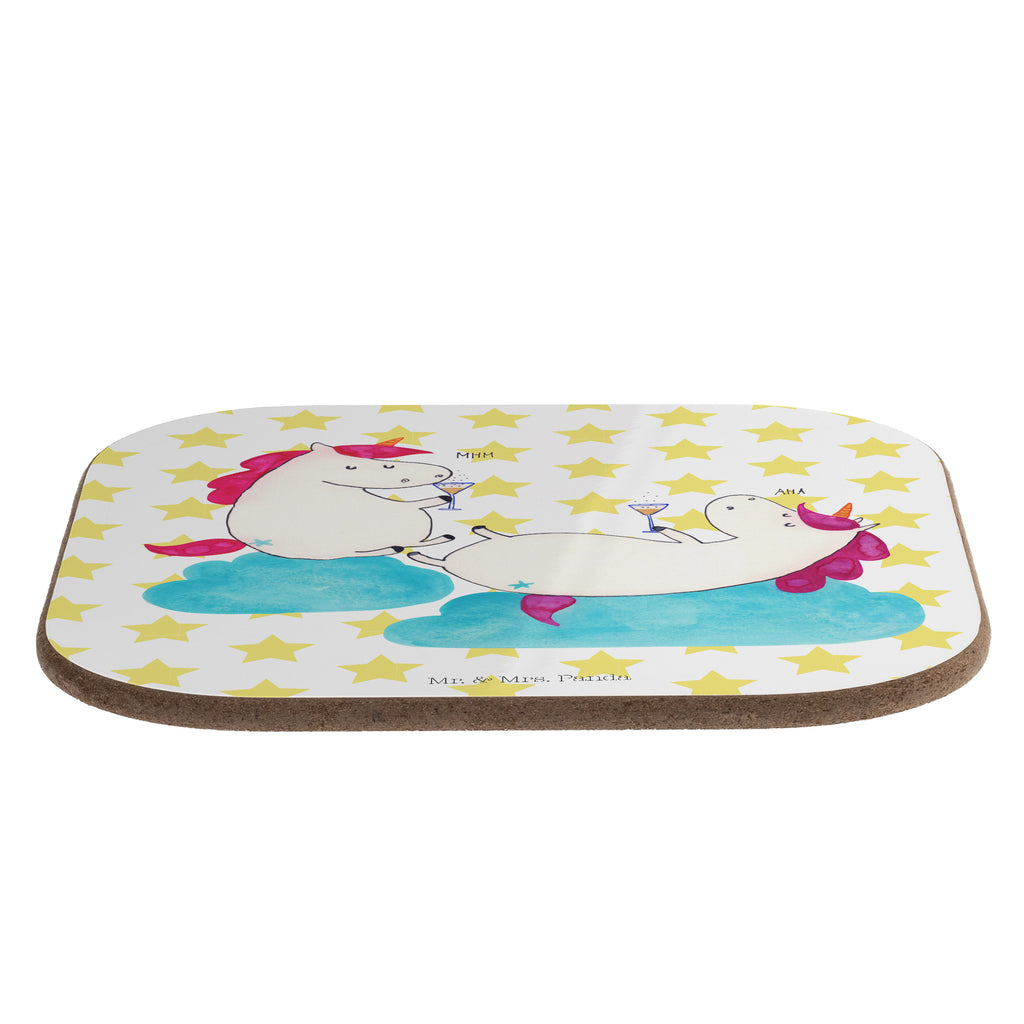 Quadratische Untersetzer Einhörner Sekt