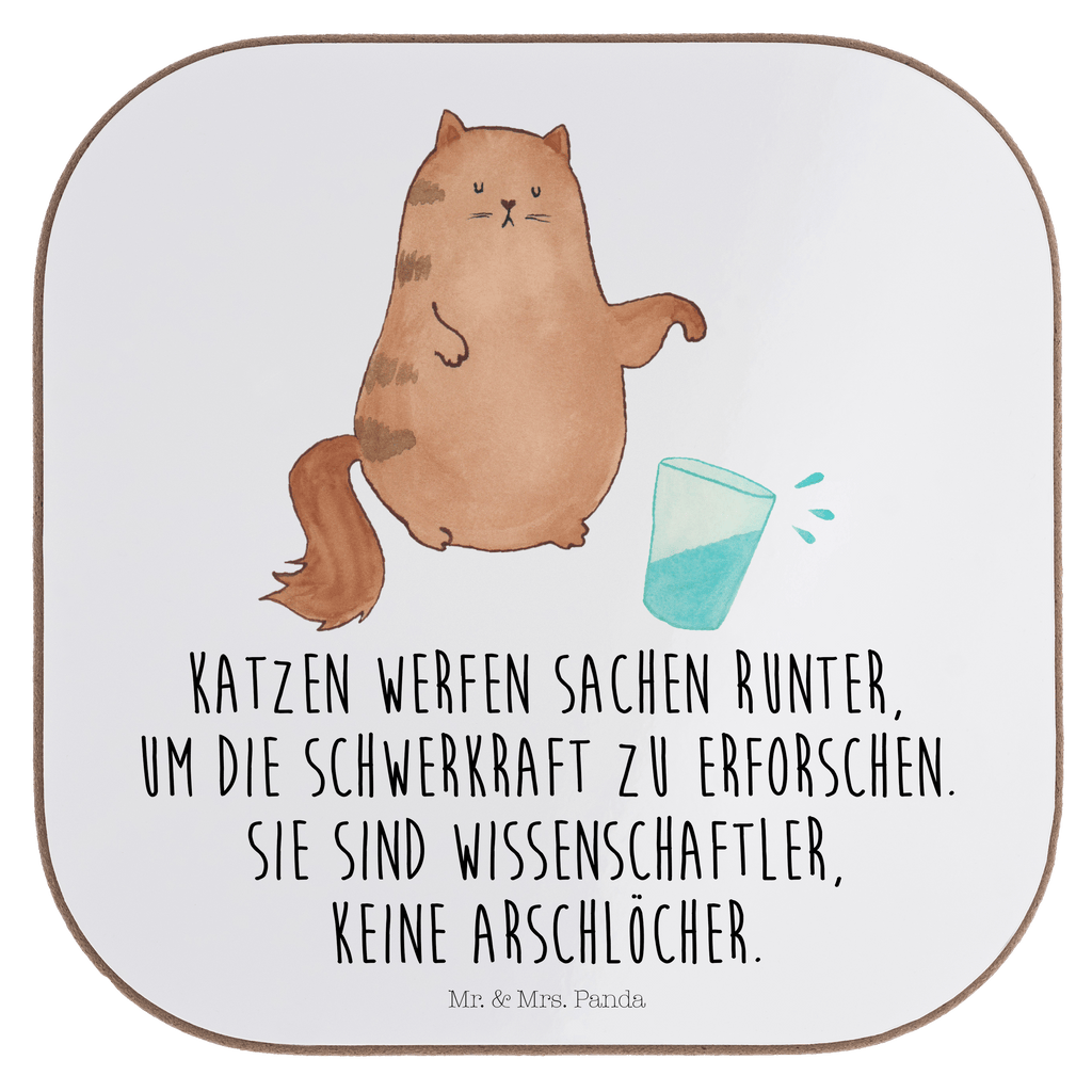 Quadratische Untersetzer Katze Wasserglas