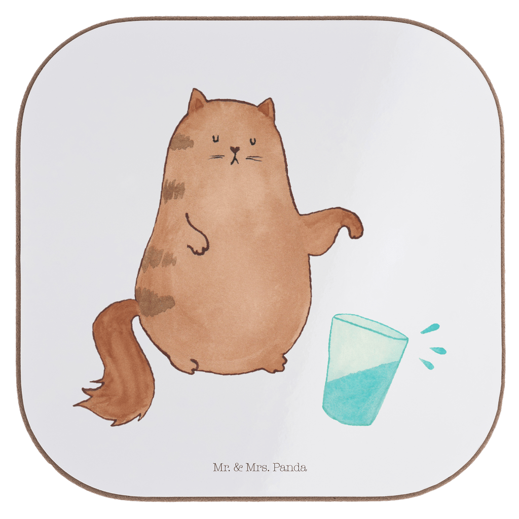 Quadratische Untersetzer Katze Wasserglas