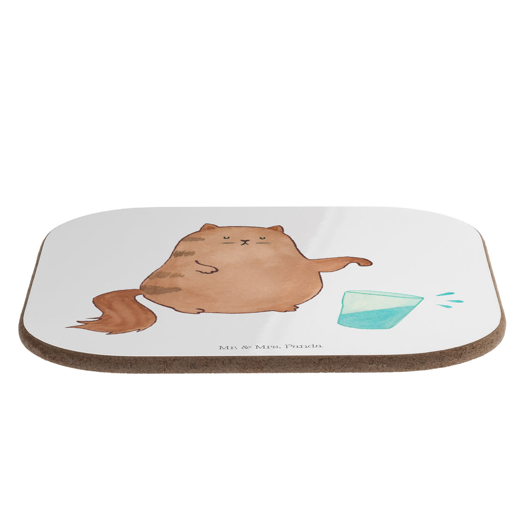 Quadratische Untersetzer Katze Wasserglas