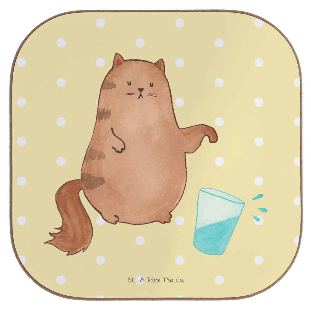 Quadratische Untersetzer Katze Wasserglas