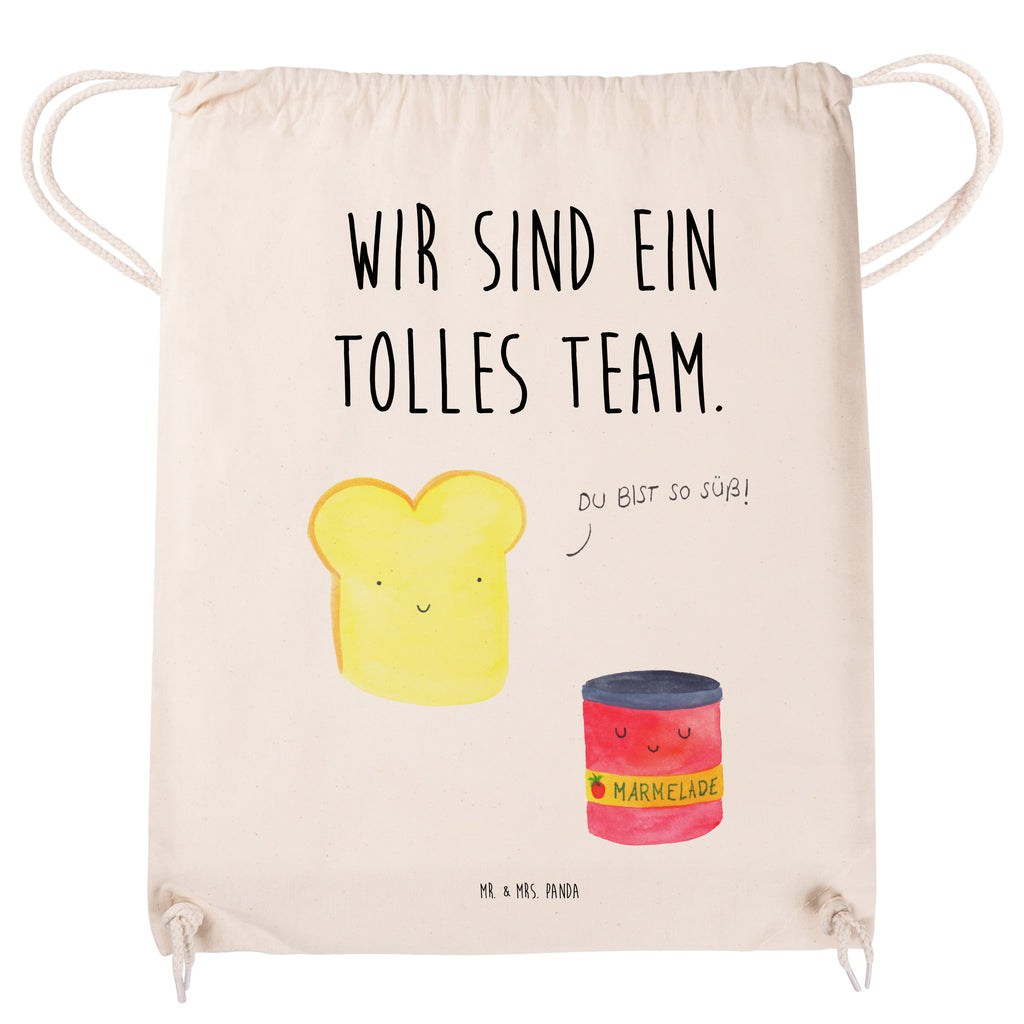 Sportbeutel Toast & Marmelade Turnbeutel, Beutel, Sporttasche, Tasche, Stoffbeutel, Tiermotive, Gute Laune, lustige Sprüche, Tiere, Toast, Marmelade, Dreamteam, süße Postkarte, süß, Küche Deko, Küche Spruch, Frühstück Einladung, Brot, Toastbrot