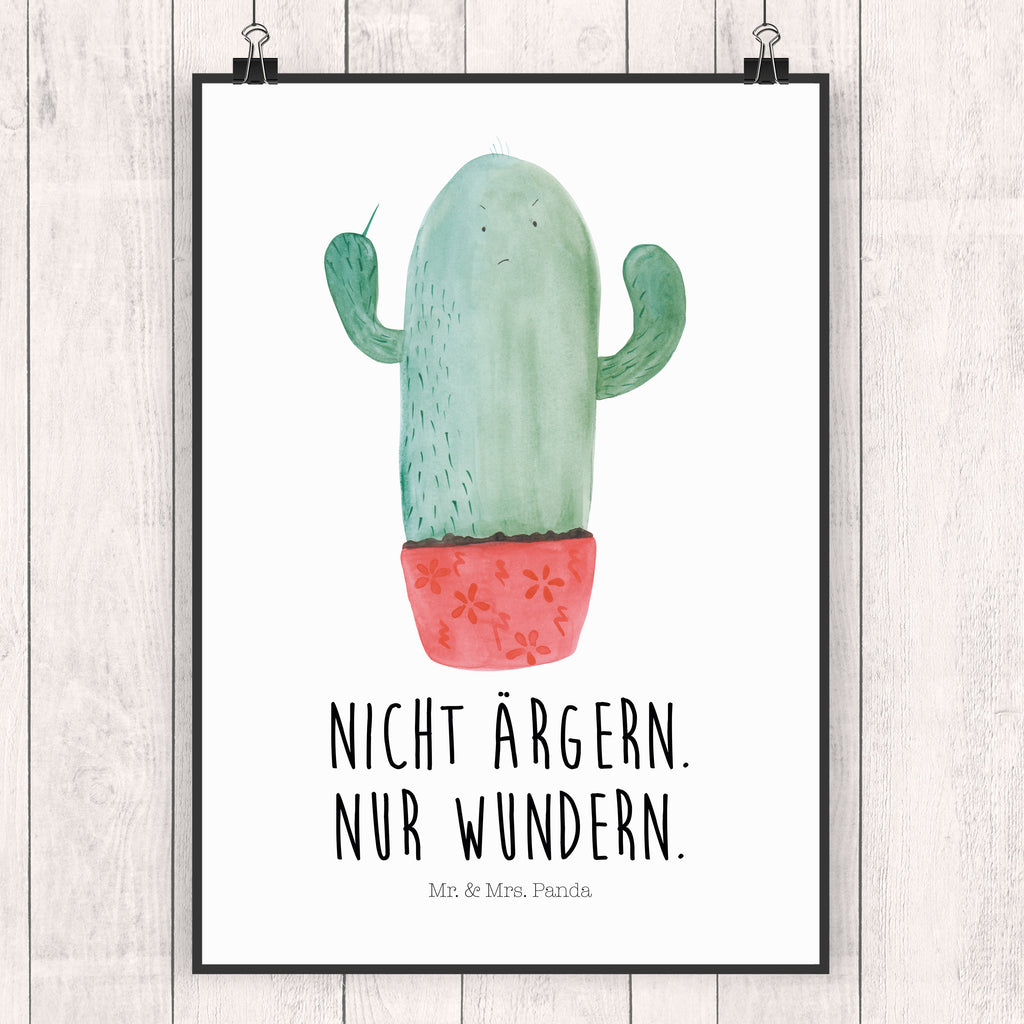 Poster Kaktus wütend Poster, Wandposter, Bild, Wanddeko, Küchenposter, Kinderposter, Wanddeko Bild, Raumdekoration, Wanddekoration, Handgemaltes Poster, Mr. & Mrs. Panda Poster, Designposter, Kunstdruck, Posterdruck, Kaktus, Kakteen, ärgern, Büro, Schule, Büroalltag, Chefin, Kollege, Kollegin, wütend