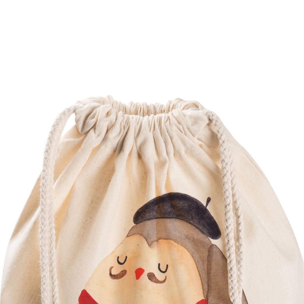 Sportbeutel Eule Französisch Turnbeutel, Beutel, Sporttasche, Tasche, Stoffbeutel, Eule, Eulen, Eule Deko, Owl, hibou, La vie est belle, das Leben ist schön, Spruch schön, Spruch Französisch, Frankreich