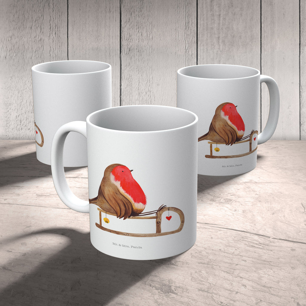 Tasse Rotkehlchen Schlitten