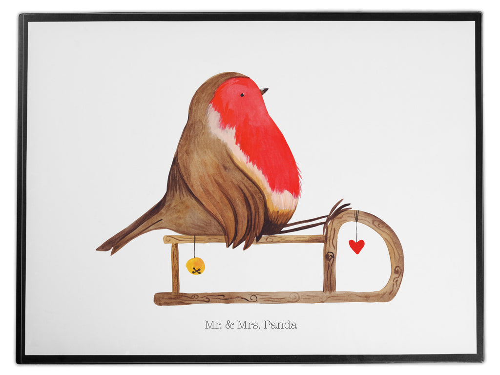 Schreibtischunterlage Rotkehlchen Schlitten Weihnachten, Schlitten, Vogel Schreibunterlage, Schreibtischauflage, Bürobedarf, Büroartikel, Schreibwaren  Winter, Weihnachten, Weihnachtsdeko, Nikolaus, Advent, Heiligabend, Wintermotiv
