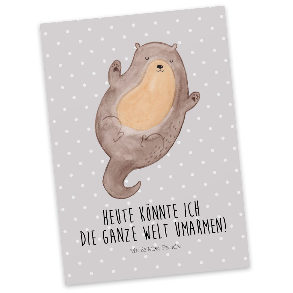 Postkarte Otter Umarmen