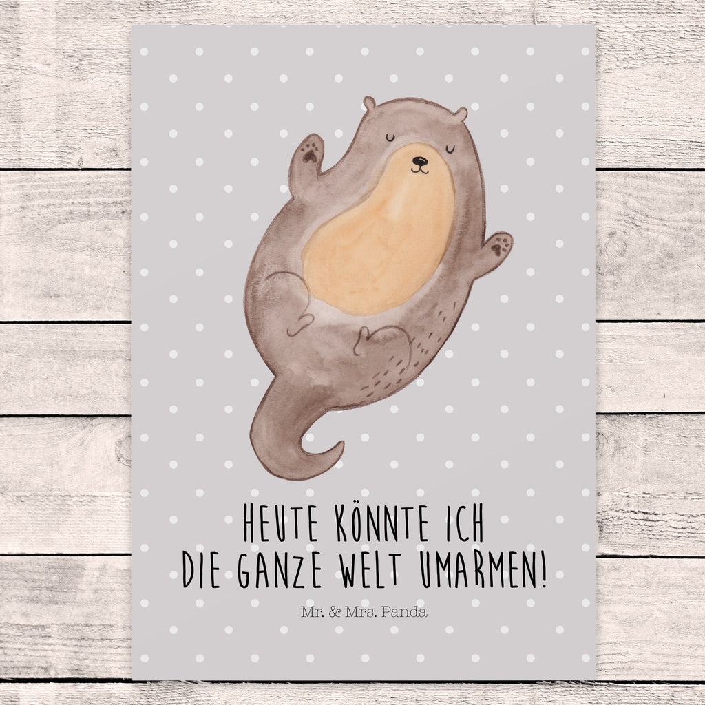 Postkarte Otter Umarmen