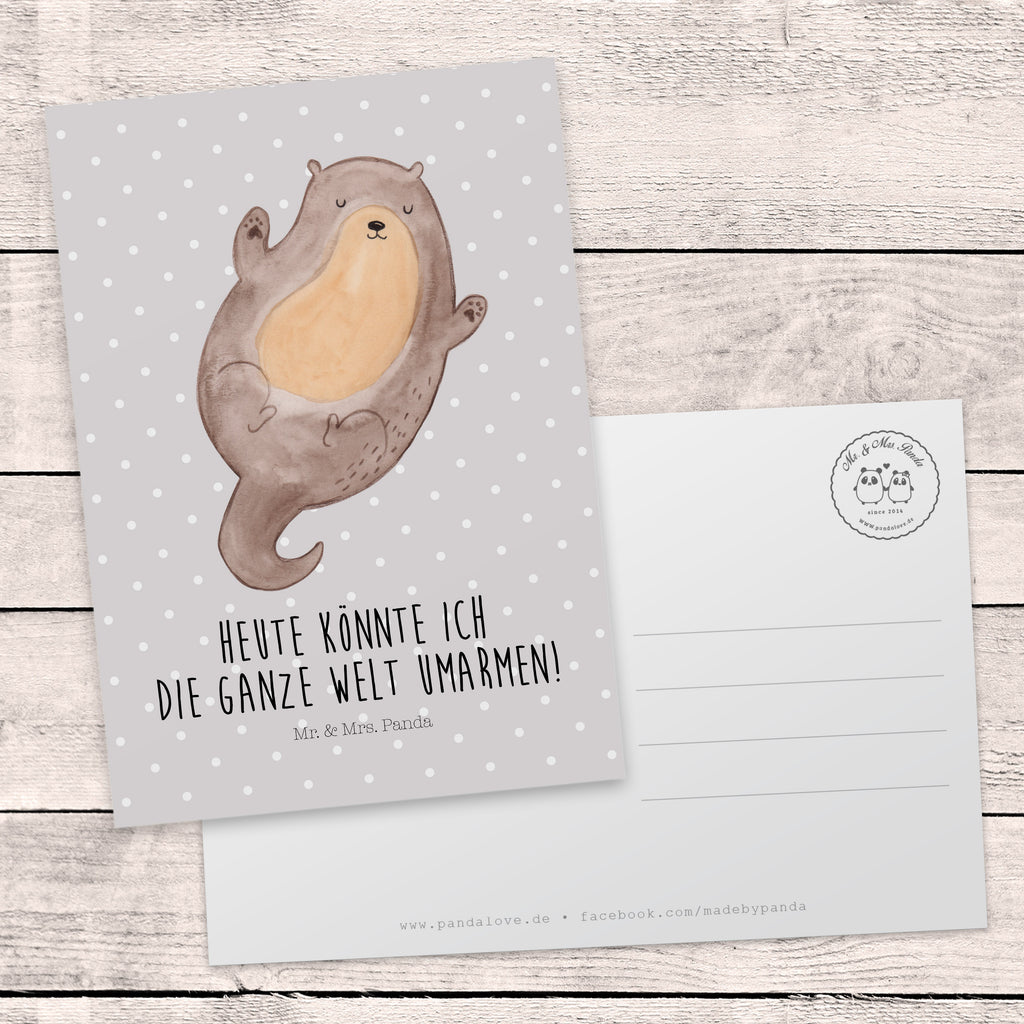 Postkarte Otter Umarmen