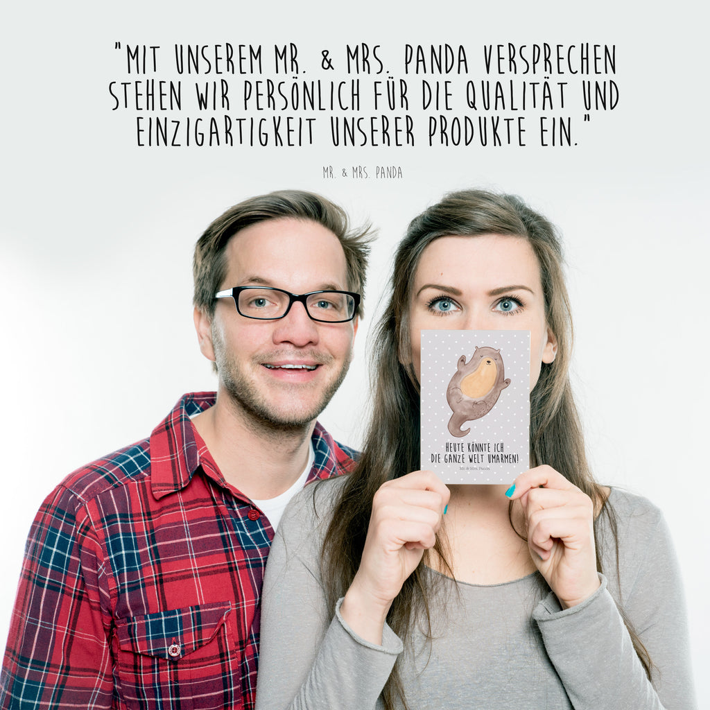 Postkarte Otter Umarmen