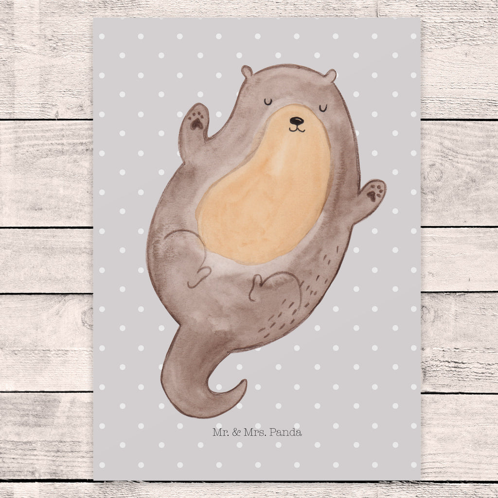 Postkarte Otter Umarmen