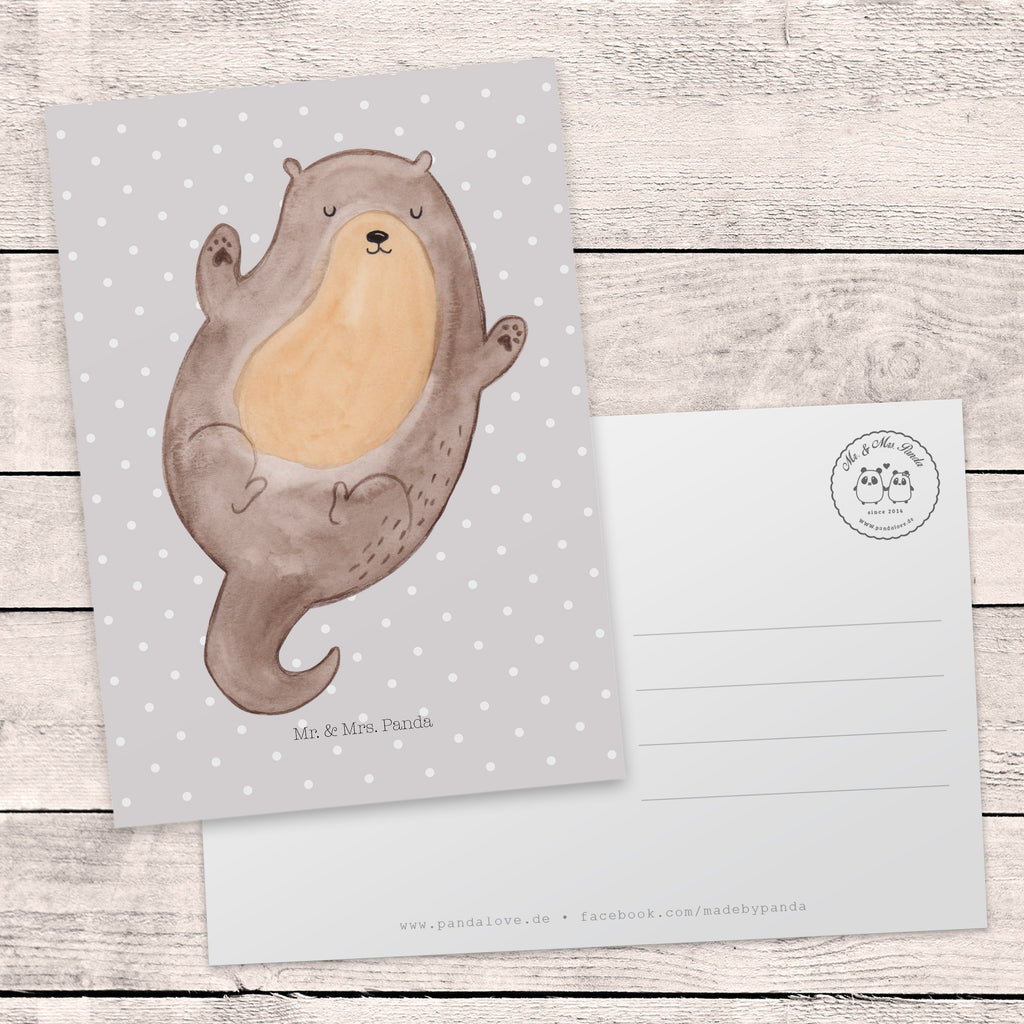 Postkarte Otter Umarmen