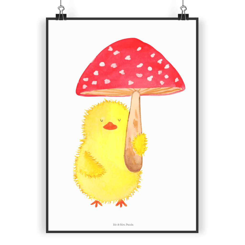 Poster Küken Fliegenpilz Poster, Wandposter, Bild, Wanddeko, Küchenposter, Kinderposter, Wanddeko Bild, Raumdekoration, Wanddekoration, Handgemaltes Poster, Mr. & Mrs. Panda Poster, Designposter, Kunstdruck, Posterdruck, Ostern, Osterhase, Ostergeschenke, Osternest, Osterdeko, Geschenk zu Ostern, Küken, Fliegenpilz, Glückspilz, Frohe Ostern, Ostergrüße