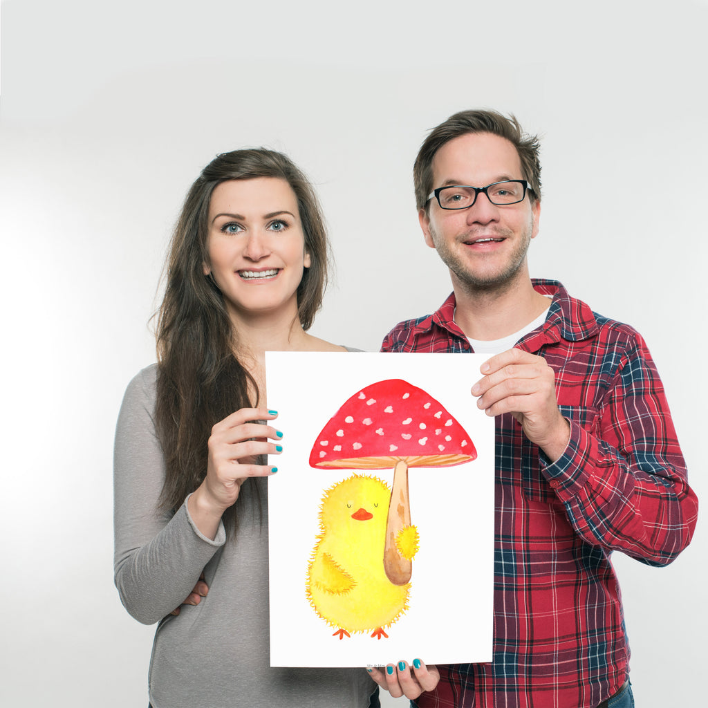 Poster Küken Fliegenpilz Poster, Wandposter, Bild, Wanddeko, Küchenposter, Kinderposter, Wanddeko Bild, Raumdekoration, Wanddekoration, Handgemaltes Poster, Mr. & Mrs. Panda Poster, Designposter, Kunstdruck, Posterdruck, Ostern, Osterhase, Ostergeschenke, Osternest, Osterdeko, Geschenk zu Ostern, Küken, Fliegenpilz, Glückspilz, Frohe Ostern, Ostergrüße