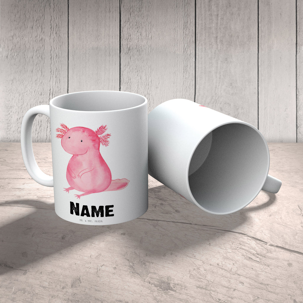 Personalisierte Tasse Axolotl Personalisierte Tasse, Namenstasse, Wunschname, Personalisiert, Tasse, Namen, Drucken, Tasse mit Namen, Axolotl, Molch, Axolot, vergnügt, fröhlich, zufrieden, Lebensstil, Weisheit, Lebensweisheit, Liebe, Freundin