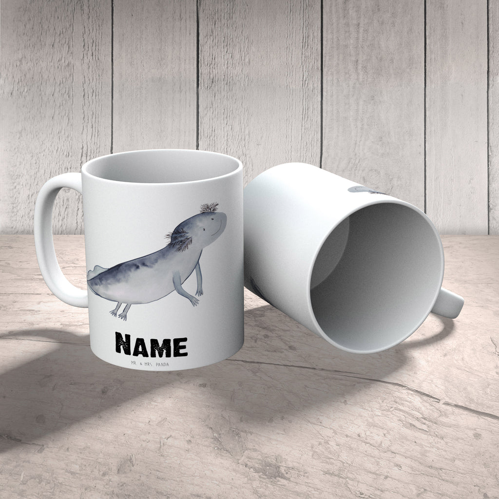 Personalisierte Tasse Axolotl schwimmt Personalisierte Tasse, Namenstasse, Wunschname, Personalisiert, Tasse, Namen, Drucken, Tasse mit Namen, Axolotl, Molch, Axolot, Schwanzlurch, Lurch, Lurche, Problem, Probleme, Lösungen, Motivation