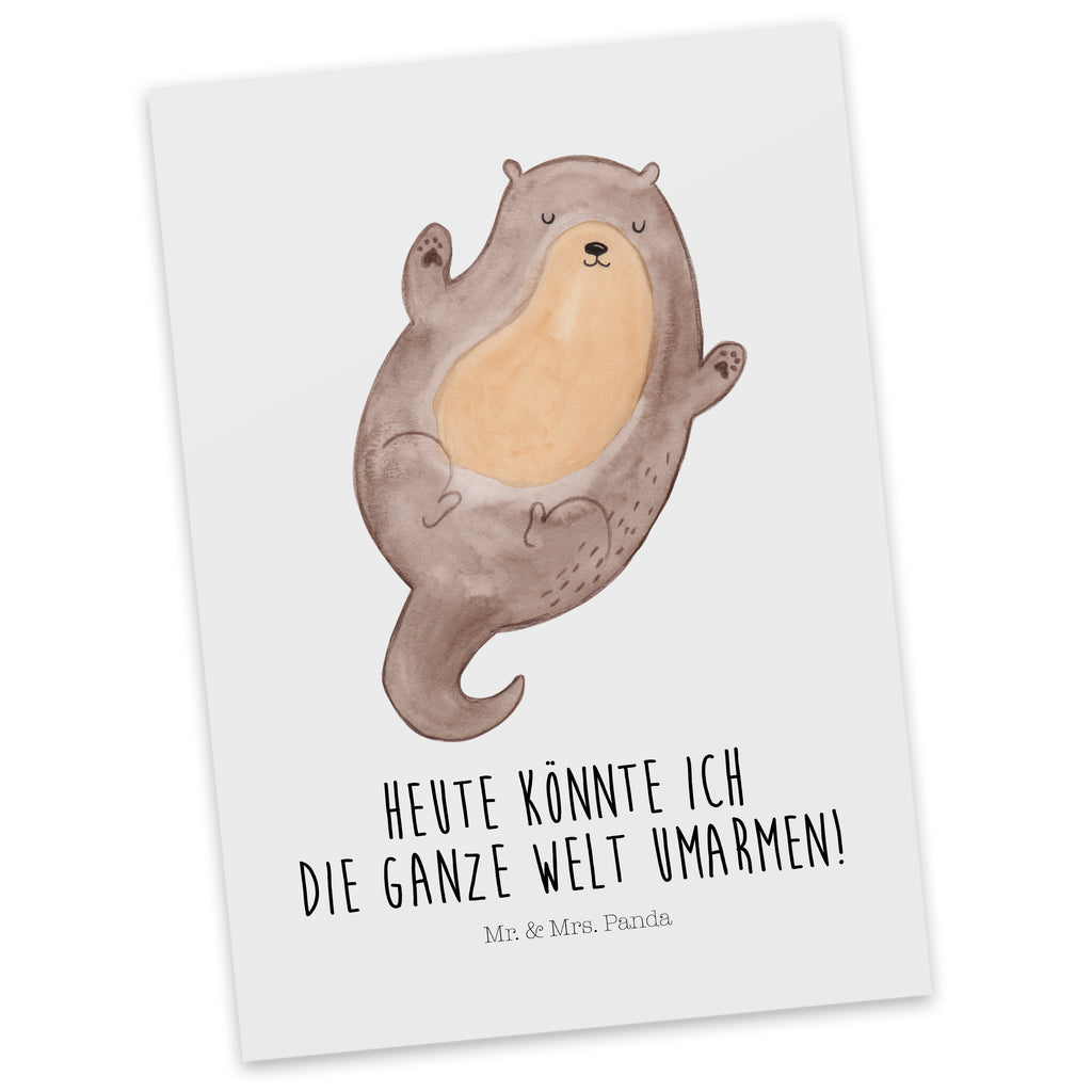 Postkarte Otter Umarmen