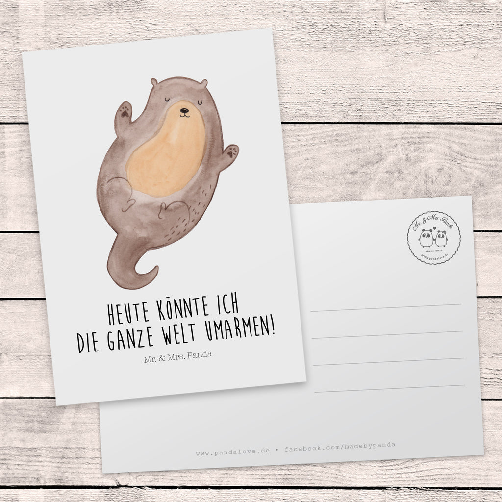 Postkarte Otter Umarmen