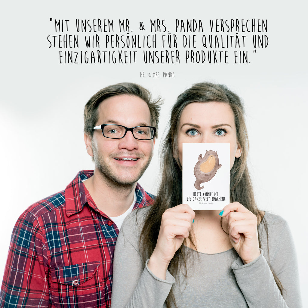 Postkarte Otter Umarmen