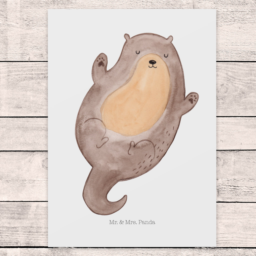 Postkarte Otter Umarmen