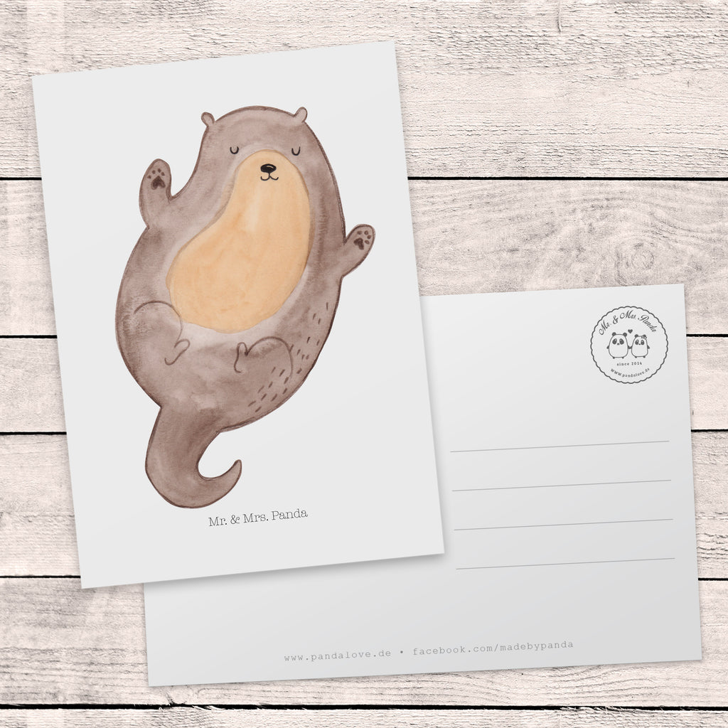 Postkarte Otter Umarmen