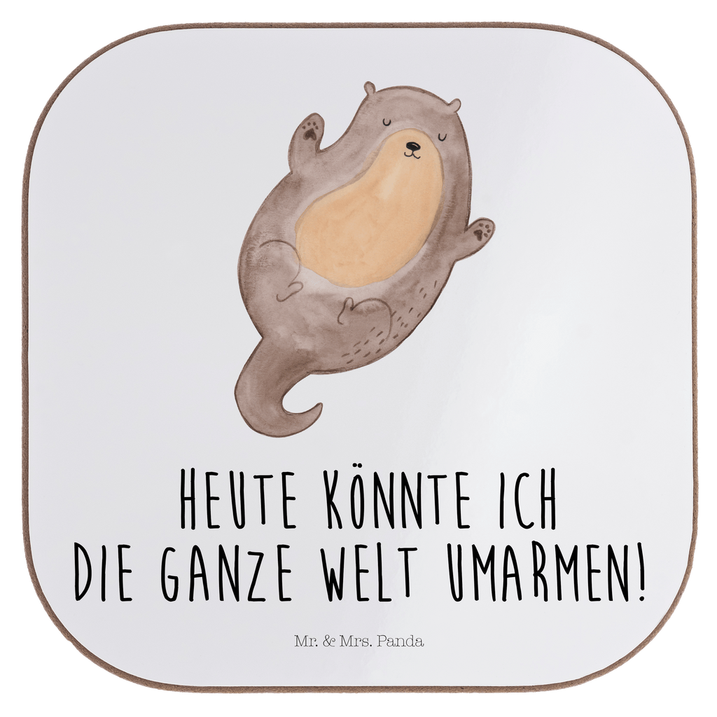 Quadratische Untersetzer Otter Umarmen