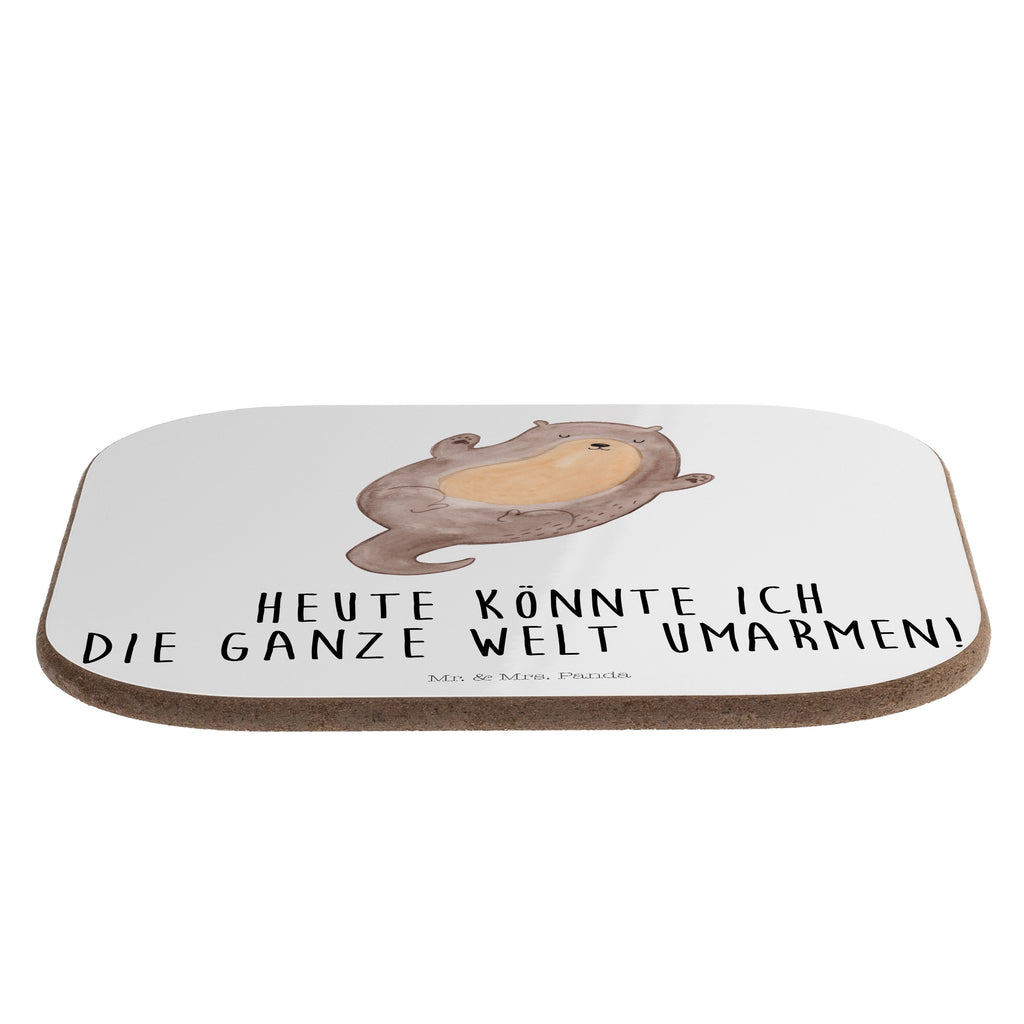 Quadratische Untersetzer Otter Umarmen