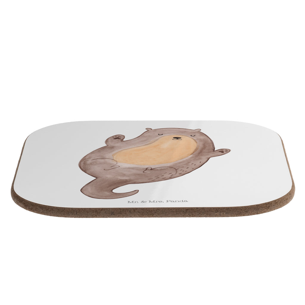 Quadratische Untersetzer Otter Umarmen