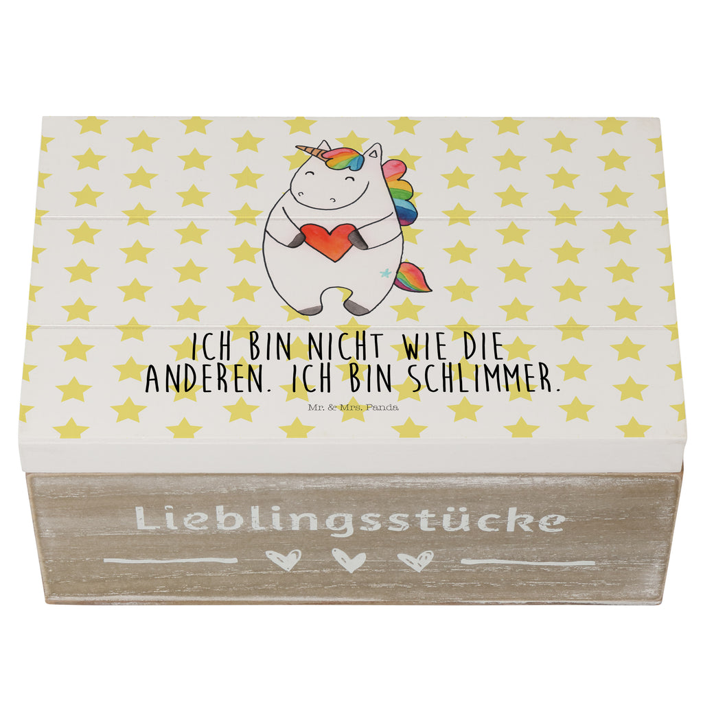Holzkiste Einhorn Herz Einhorn, Herz, Einhörner, Unicorn, schlimm, böse, witzig, lustig, Freundin, anders, bunt Holzkiste, Kiste, Schatzkiste, Truhe, Schatulle, XXL,  Erinnerungsbox, Erinnerungskiste, Dekokiste, Aufbewahrungsbox  Einhorn, Einhörner, Einhorn Deko, Pegasus, Unicorn