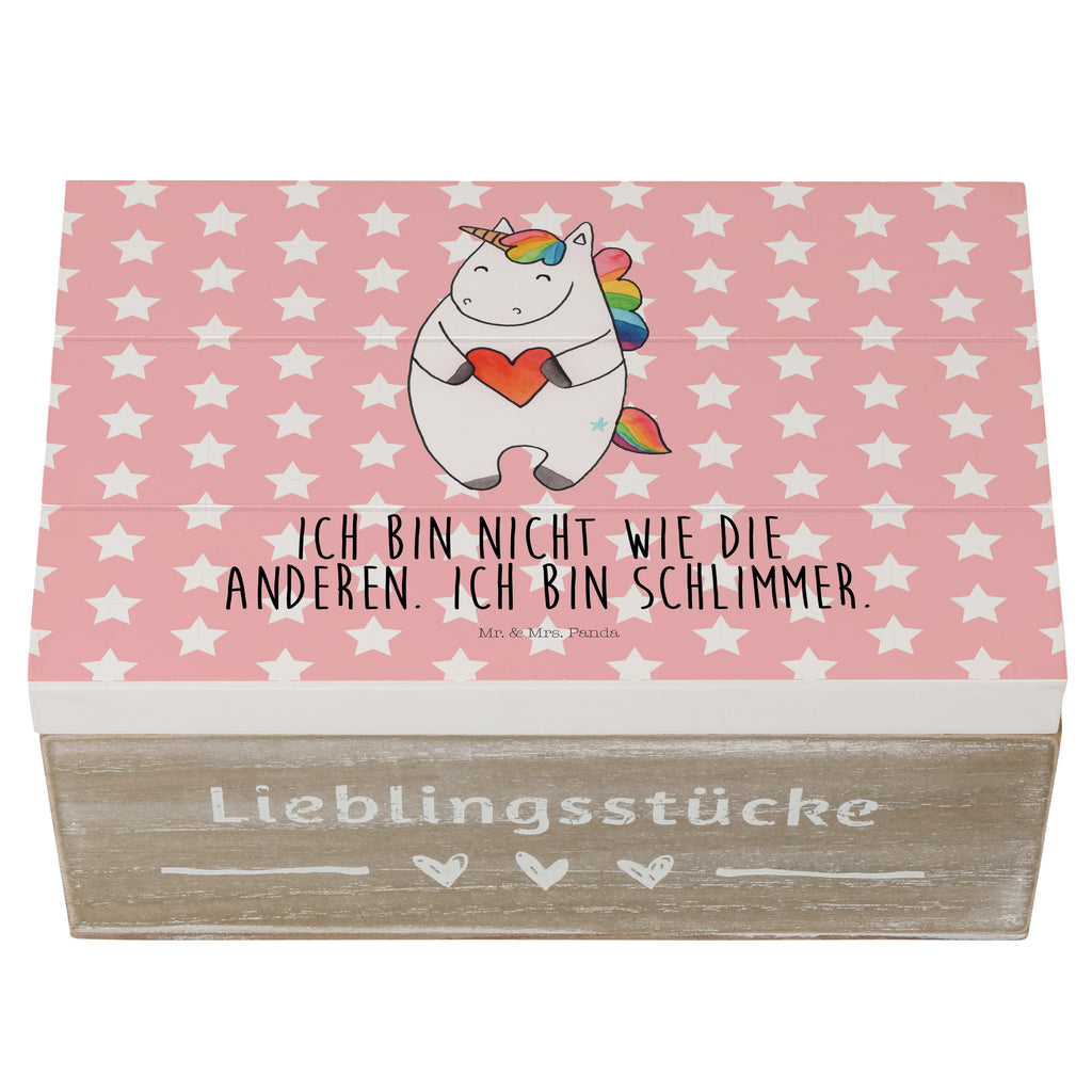 Holzkiste Einhorn Herz Einhorn, Herz, Einhörner, Unicorn, schlimm, böse, witzig, lustig, Freundin, anders, bunt Holzkiste, Kiste, Schatzkiste, Truhe, Schatulle, XXL,  Erinnerungsbox, Erinnerungskiste, Dekokiste, Aufbewahrungsbox  Einhorn, Einhörner, Einhorn Deko, Pegasus, Unicorn