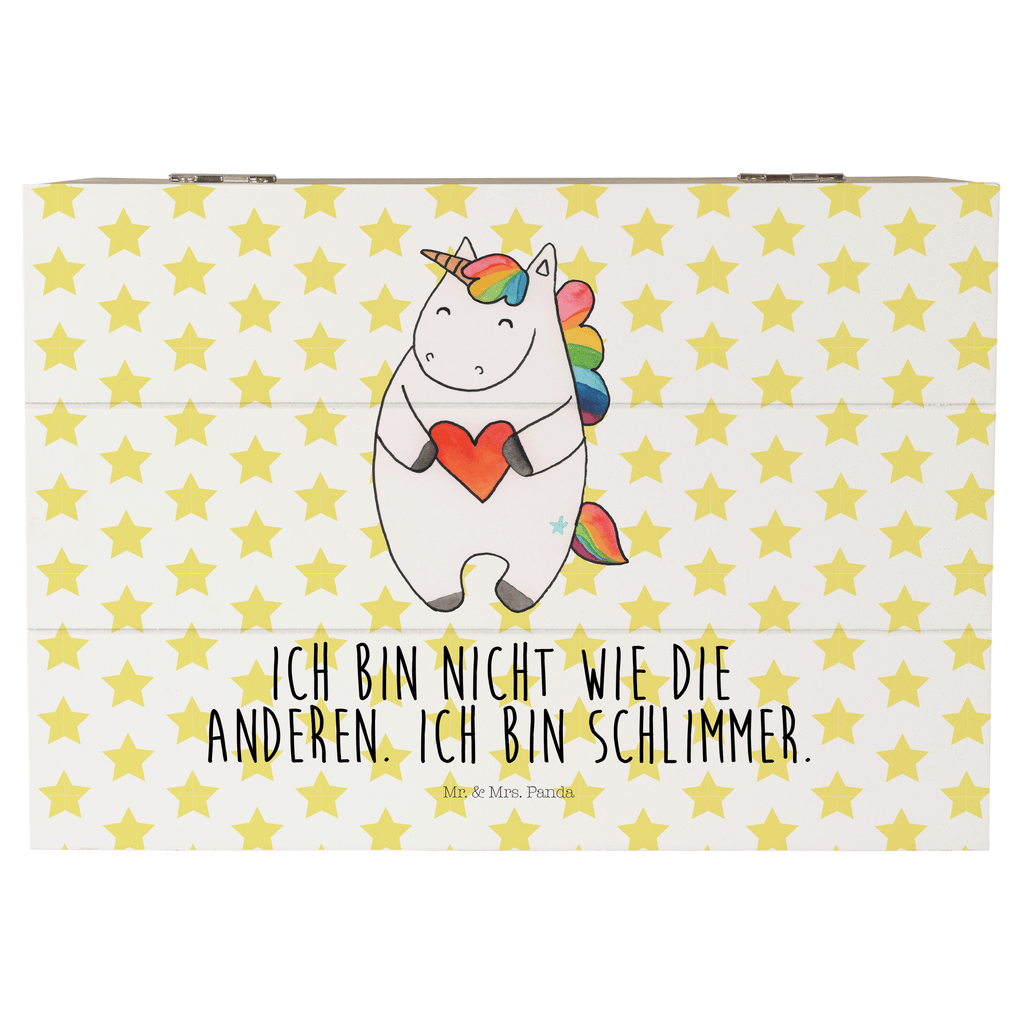 Holzkiste Einhorn Herz Einhorn, Herz, Einhörner, Unicorn, schlimm, böse, witzig, lustig, Freundin, anders, bunt Holzkiste, Kiste, Schatzkiste, Truhe, Schatulle, XXL,  Erinnerungsbox, Erinnerungskiste, Dekokiste, Aufbewahrungsbox  Einhorn, Einhörner, Einhorn Deko, Pegasus, Unicorn