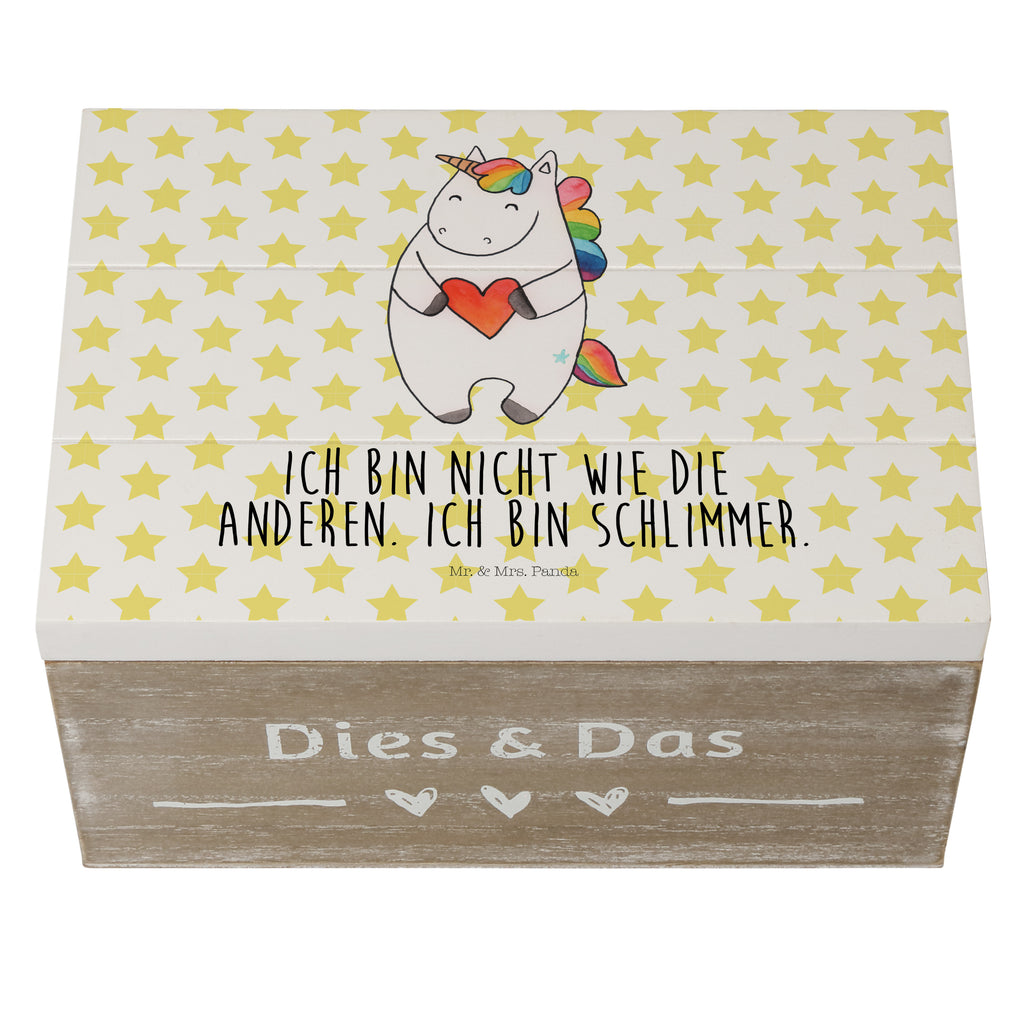 Holzkiste Einhorn Herz Einhorn, Herz, Einhörner, Unicorn, schlimm, böse, witzig, lustig, Freundin, anders, bunt Holzkiste, Kiste, Schatzkiste, Truhe, Schatulle, XXL,  Erinnerungsbox, Erinnerungskiste, Dekokiste, Aufbewahrungsbox  Einhorn, Einhörner, Einhorn Deko, Pegasus, Unicorn