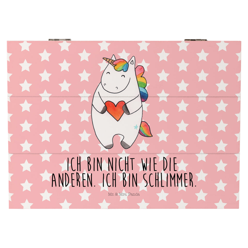 Holzkiste Einhorn Herz Einhorn, Herz, Einhörner, Unicorn, schlimm, böse, witzig, lustig, Freundin, anders, bunt Holzkiste, Kiste, Schatzkiste, Truhe, Schatulle, XXL,  Erinnerungsbox, Erinnerungskiste, Dekokiste, Aufbewahrungsbox  Einhorn, Einhörner, Einhorn Deko, Pegasus, Unicorn