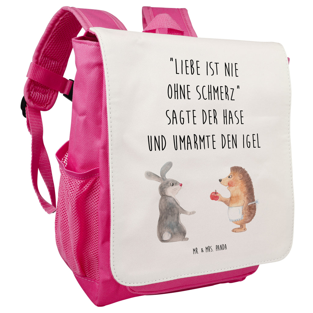Kinderrucksack Liebe ist nie ohne Schmerz Igel und Hase, Igel, Hase, Liebe Spruch, Liebeskummer Geschenk, Herzschmerz, Trösten, Trennungsschmerz, Spruch romantisch Kids, Rucksack, Kinderrucksack  süße Tiermotive, gute Laune, lustige Sprüche, Tiere